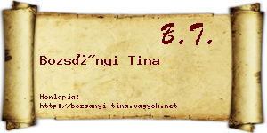 Bozsányi Tina névjegykártya